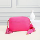 TG10204 Solid Color Tassel Camera Crossbody Bag - MiMi Wholesale