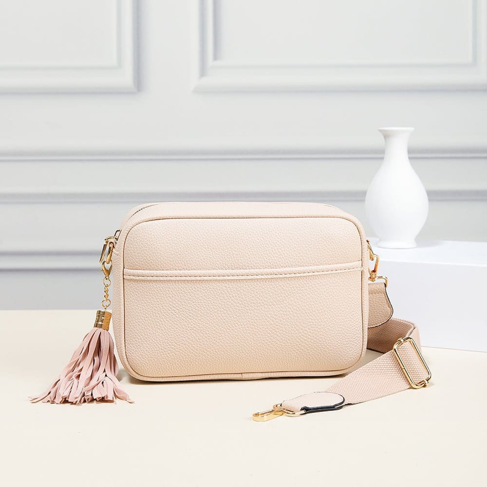 TG10204 Solid Color Tassel Camera Crossbody Bag - MiMi Wholesale