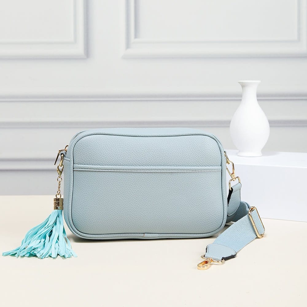 TG10204 Solid Color Tassel Camera Crossbody Bag - MiMi Wholesale