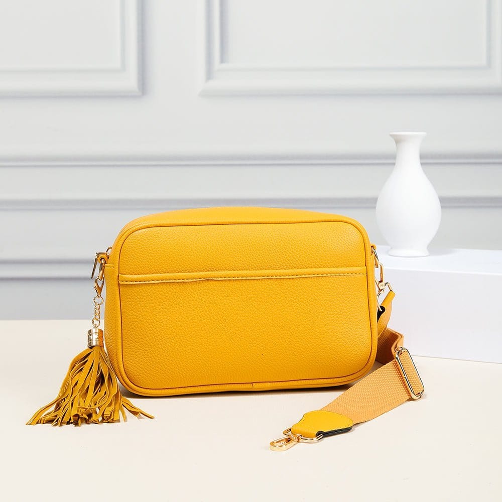 TG10204 Solid Color Tassel Camera Crossbody Bag - MiMi Wholesale