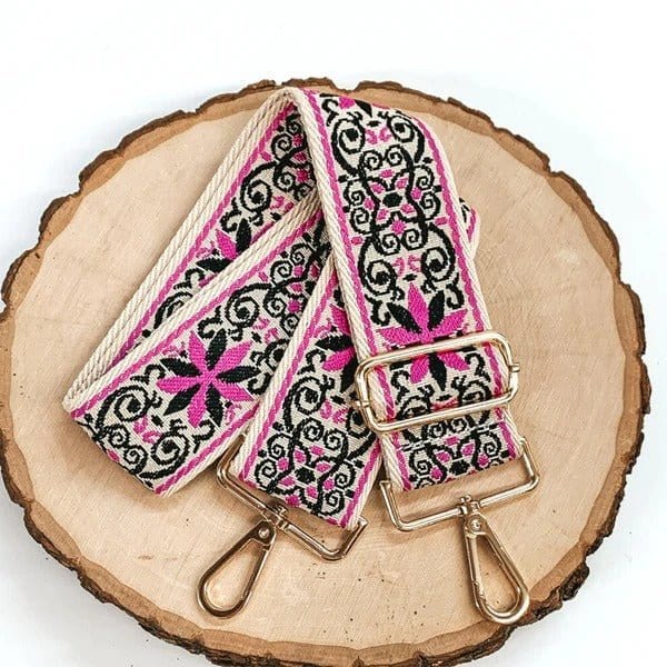 TG10236 SS050F Flower Pattern Adjustable Guitar Strap - MiMi Wholesale