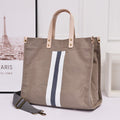 TG10246 Striped Canvas Tote Bag With Guitar Strap - MiMi Wholesale