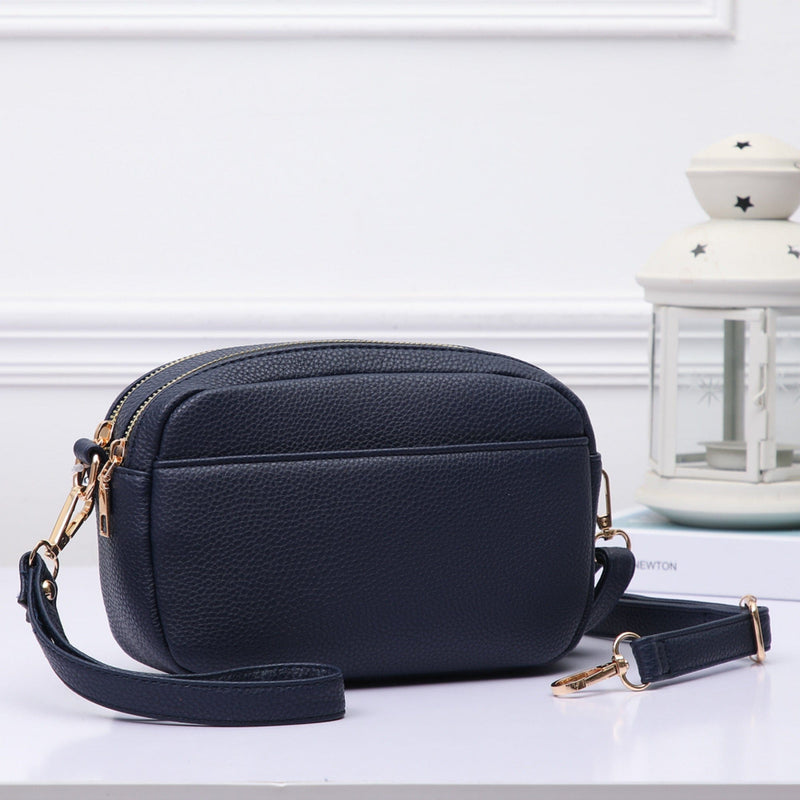 TG10281 Grace Front Pocket Double Zipper Crossbody Bag - MiMi Wholesale