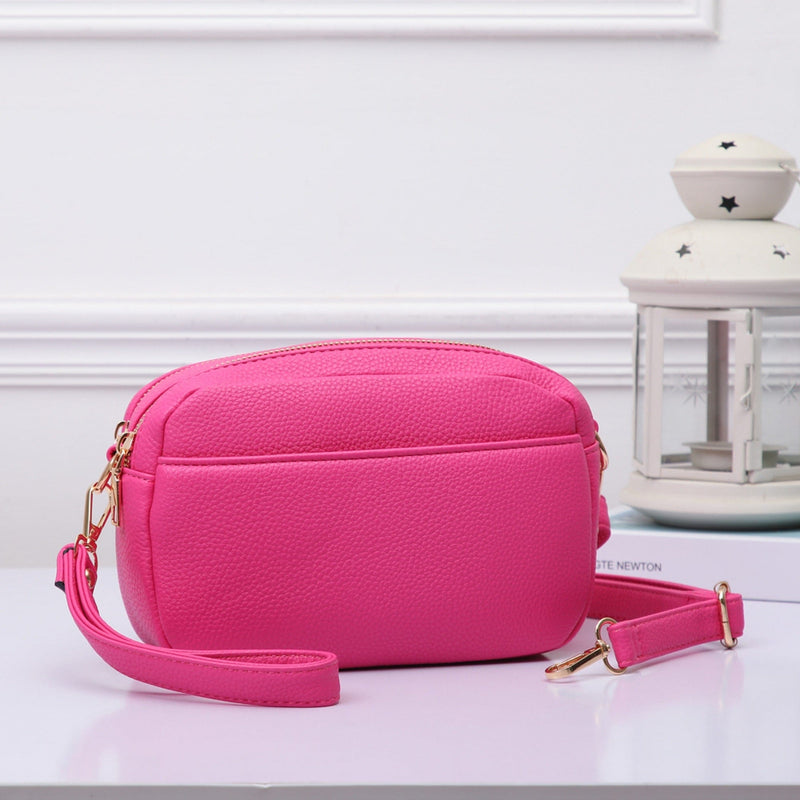 TG10281 Grace Front Pocket Double Zipper Crossbody Bag - MiMi Wholesale