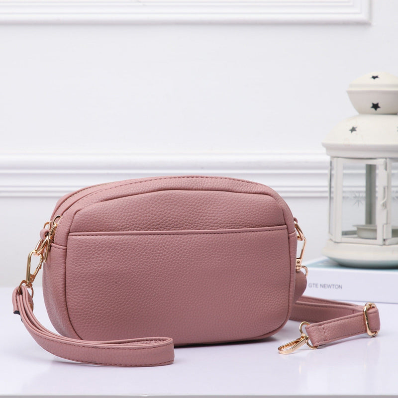 TG10281 Grace Front Pocket Double Zipper Crossbody Bag - MiMi Wholesale