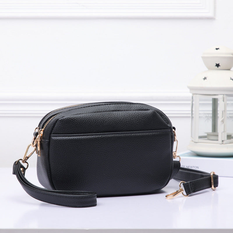 TG10281 Grace Front Pocket Double Zipper Crossbody Bag - MiMi Wholesale