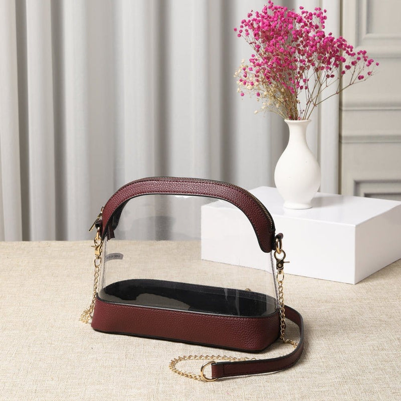 TG10434 Sienna Dome Clear Handbag With Chain Strap - MiMi Wholesale