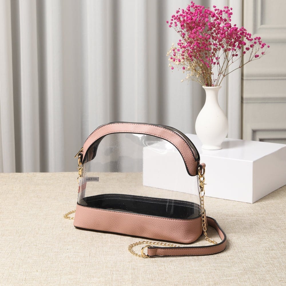 TG10434 Sienna Dome Clear Handbag With Chain Strap - MiMi Wholesale