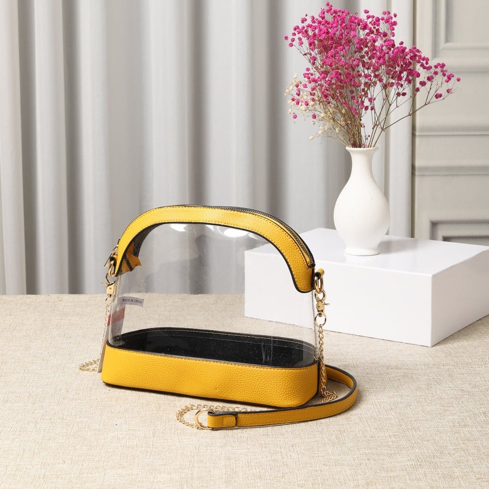 TG10434 Sienna Dome Clear Handbag With Chain Strap - MiMi Wholesale