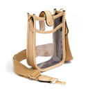 TG10444 Game Day Mini Clear Crossbody Bag With Leather Side Panels - MiMi Wholesale