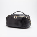 TG10541 Trixie Woven Leather Makeup/Toiletry Bag - MiMi Wholesale