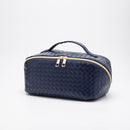 TG10541 Trixie Woven Leather Makeup/Toiletry Bag - MiMi Wholesale