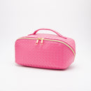 TG10541 Trixie Woven Leather Makeup/Toiletry Bag - MiMi Wholesale