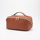 TG10541 Trixie Woven Leather Makeup/Toiletry Bag - MiMi Wholesale