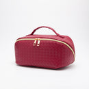 TG10541 Trixie Woven Leather Makeup/Toiletry Bag - MiMi Wholesale