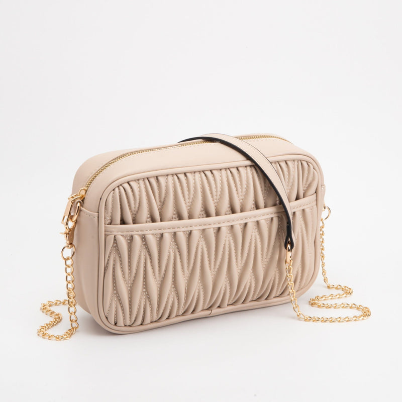 TG10542 Dana Textured Crossbody Bag With Chain Strap - MiMi Wholesale