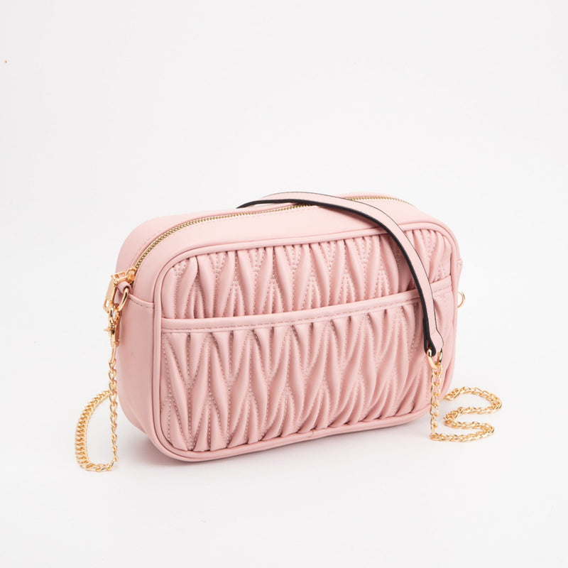 TG10542 Dana Textured Crossbody Bag With Chain Strap - MiMi Wholesale