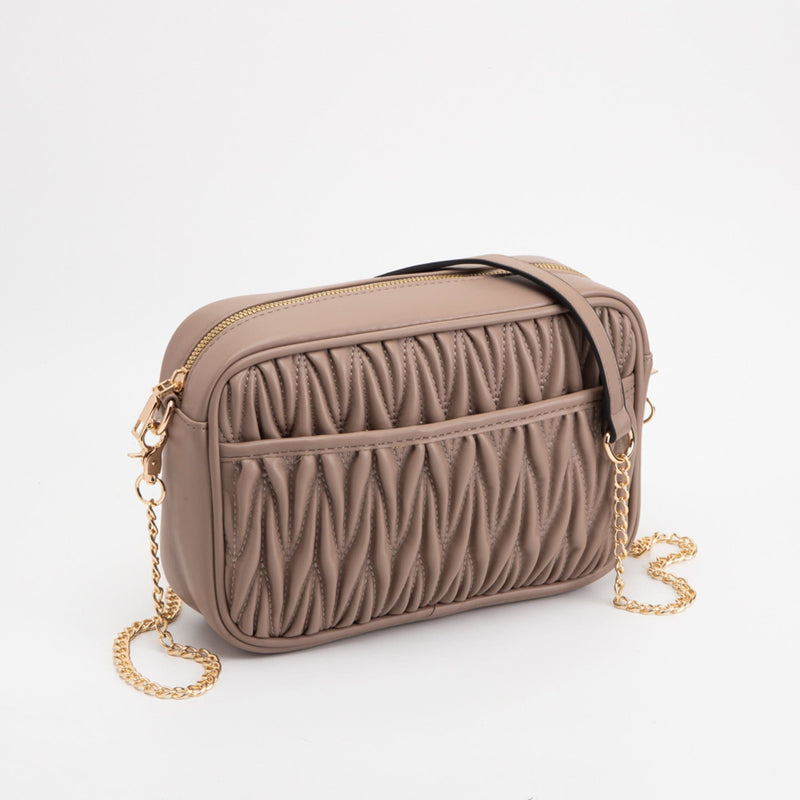 TG10542 Dana Textured Crossbody Bag With Chain Strap - MiMi Wholesale