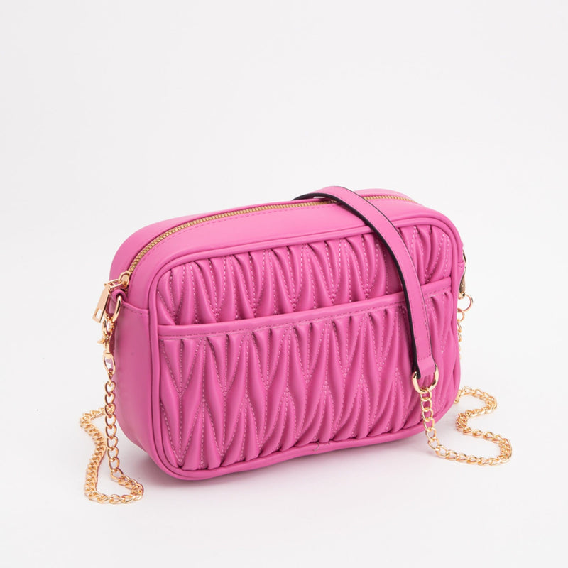 TG10542 Dana Textured Crossbody Bag With Chain Strap - MiMi Wholesale