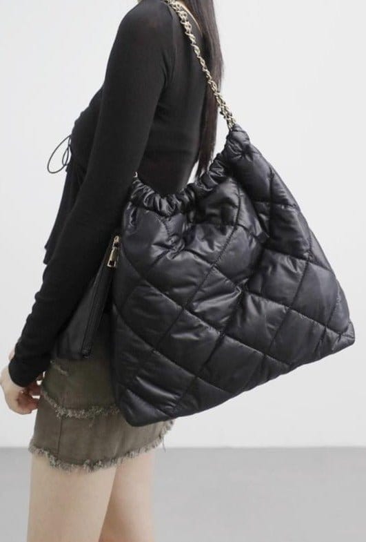 TG10557 Chrissy Puffer Quilted Hobo Tote - MiMi Wholesale
