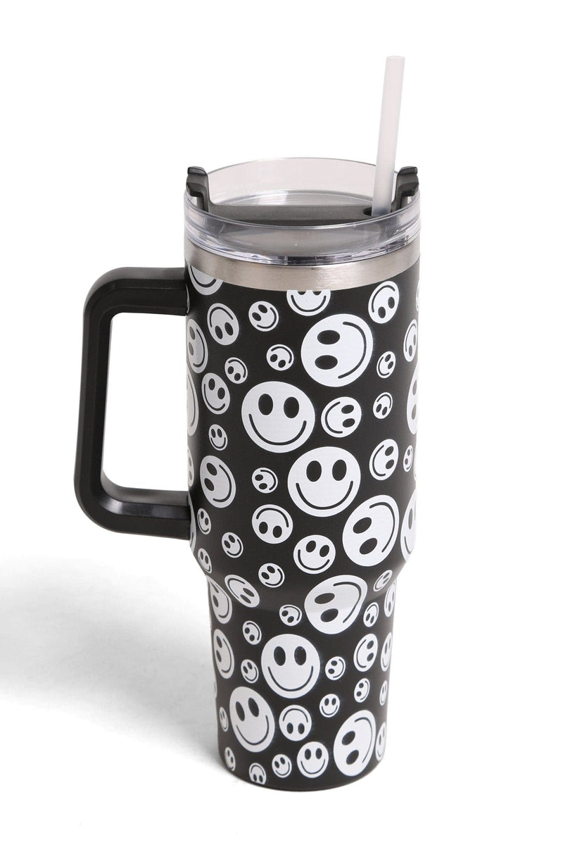 TUM801 Happy Face 40 Oz Tumbler With Handle - MiMi Wholesale