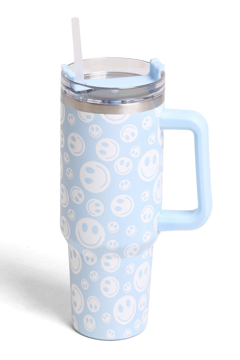 TUM801 Happy Face 40 Oz Tumbler With Handle - MiMi Wholesale