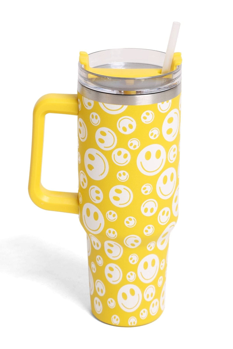 TUM801 Happy Face 40 Oz Tumbler With Handle - MiMi Wholesale