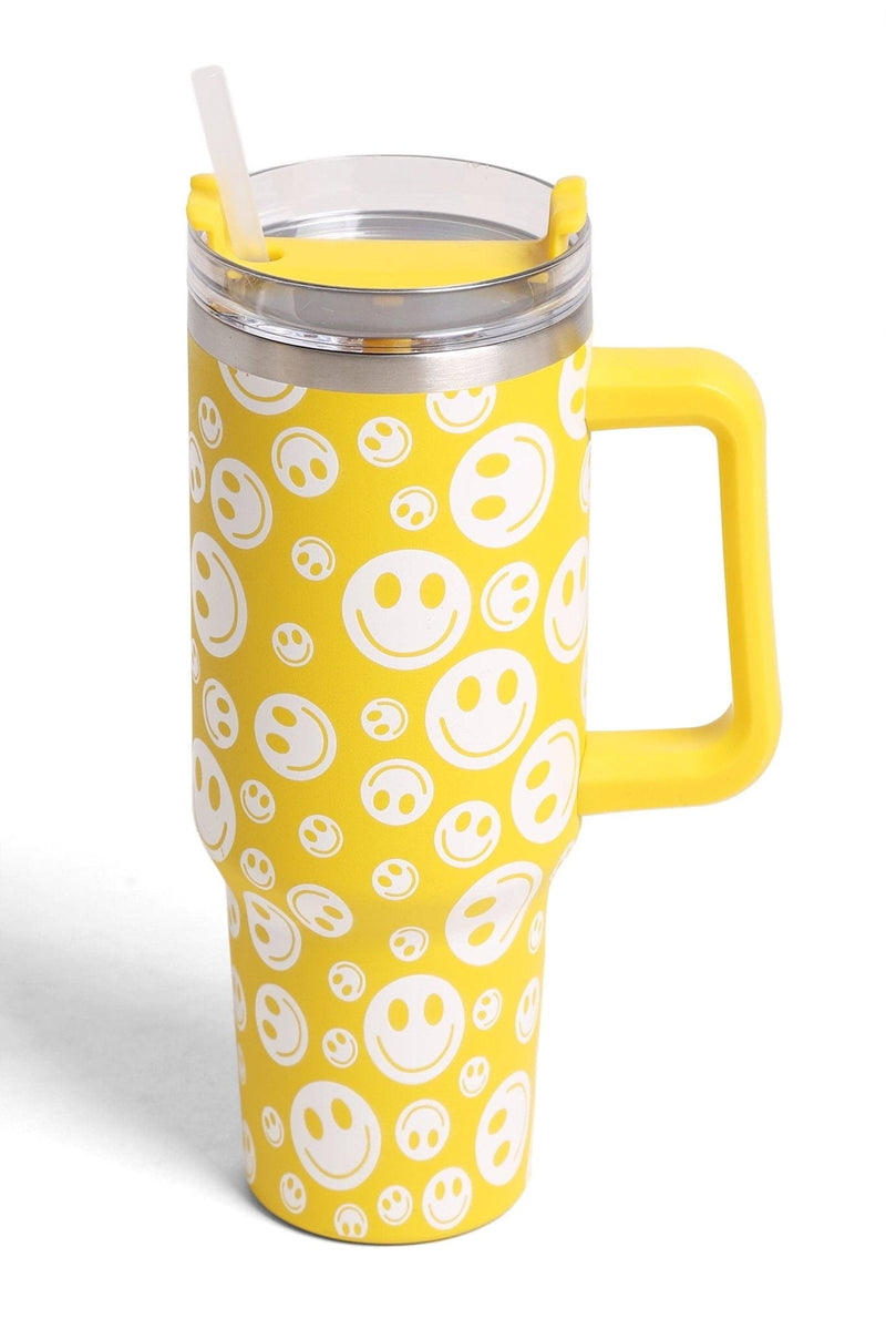 TUM801 Happy Face 40 Oz Tumbler With Handle - MiMi Wholesale