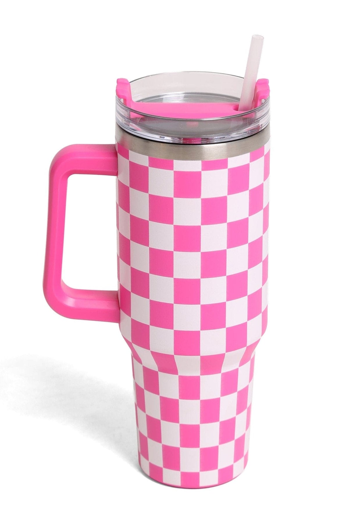 TUM802 Checkered 40 Oz Tumbler With Handle - MiMi Wholesale