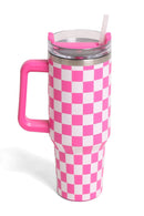 TUM802 Checkered 40 Oz Tumbler With Handle - MiMi Wholesale