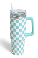 TUM802 Checkered 40 Oz Tumbler With Handle - MiMi Wholesale