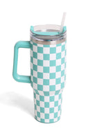 TUM802 Checkered 40 Oz Tumbler With Handle - MiMi Wholesale