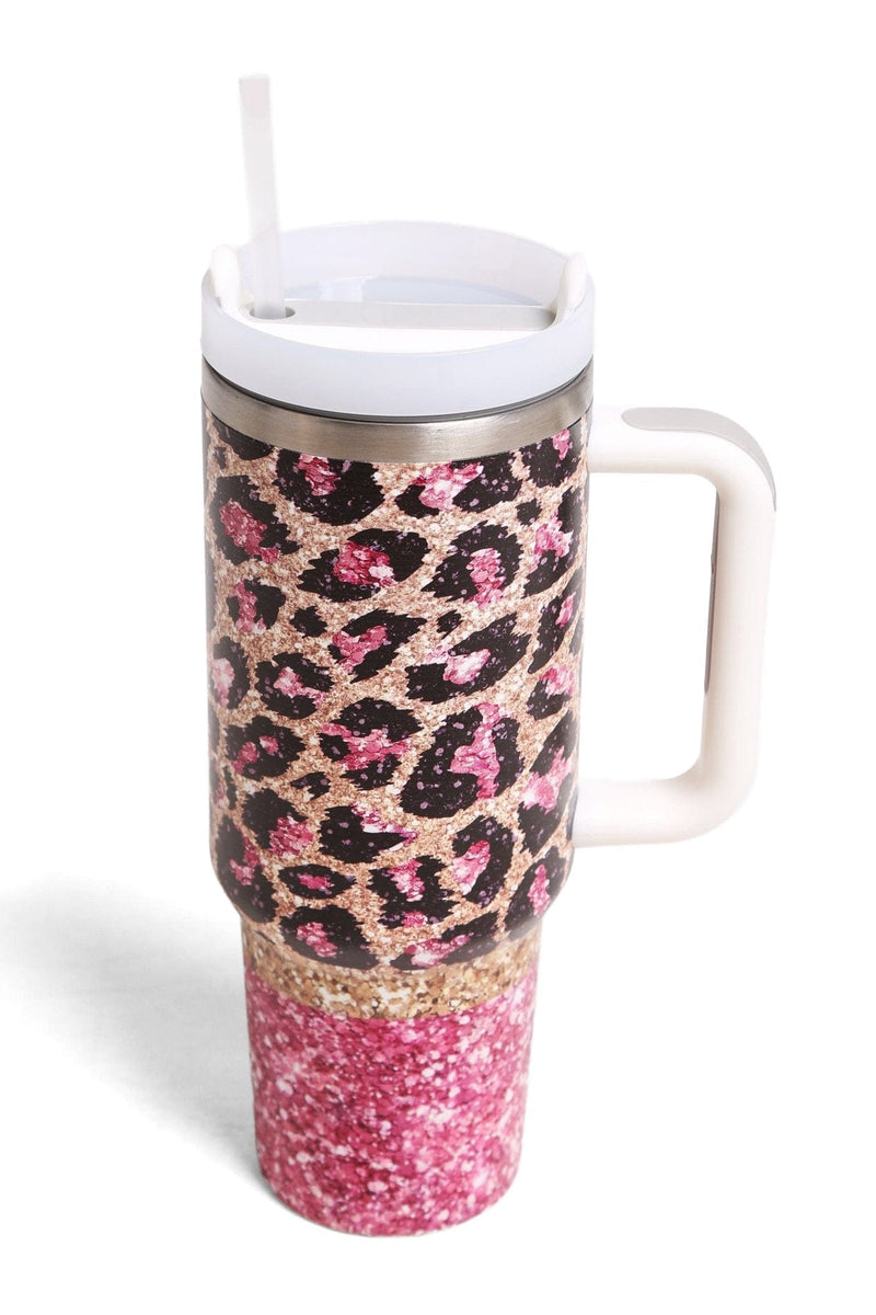 TUM808 Leopard 40 Oz Tumbler With Handle - MiMi Wholesale