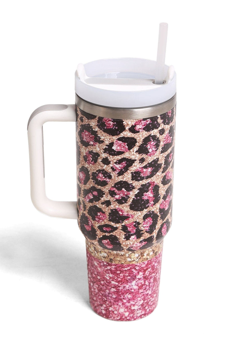 TUM808 Leopard 40 Oz Tumbler With Handle - MiMi Wholesale