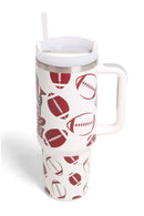 TUM809 Baseball/Football Mom 40 Oz Tumbler With Handle - MiMi Wholesale