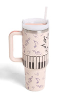 TUM823 Music Symbols 40 Oz Tumbler With Handle - MiMi Wholesale