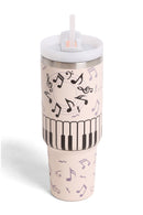 TUM823 Music Symbols 40 Oz Tumbler With Handle - MiMi Wholesale