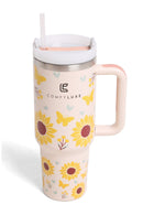 TUM830 Sunflowers 40 Oz Tumbler With Handle - MiMi Wholesale