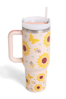 TUM830 Sunflowers 40 Oz Tumbler With Handle - MiMi Wholesale