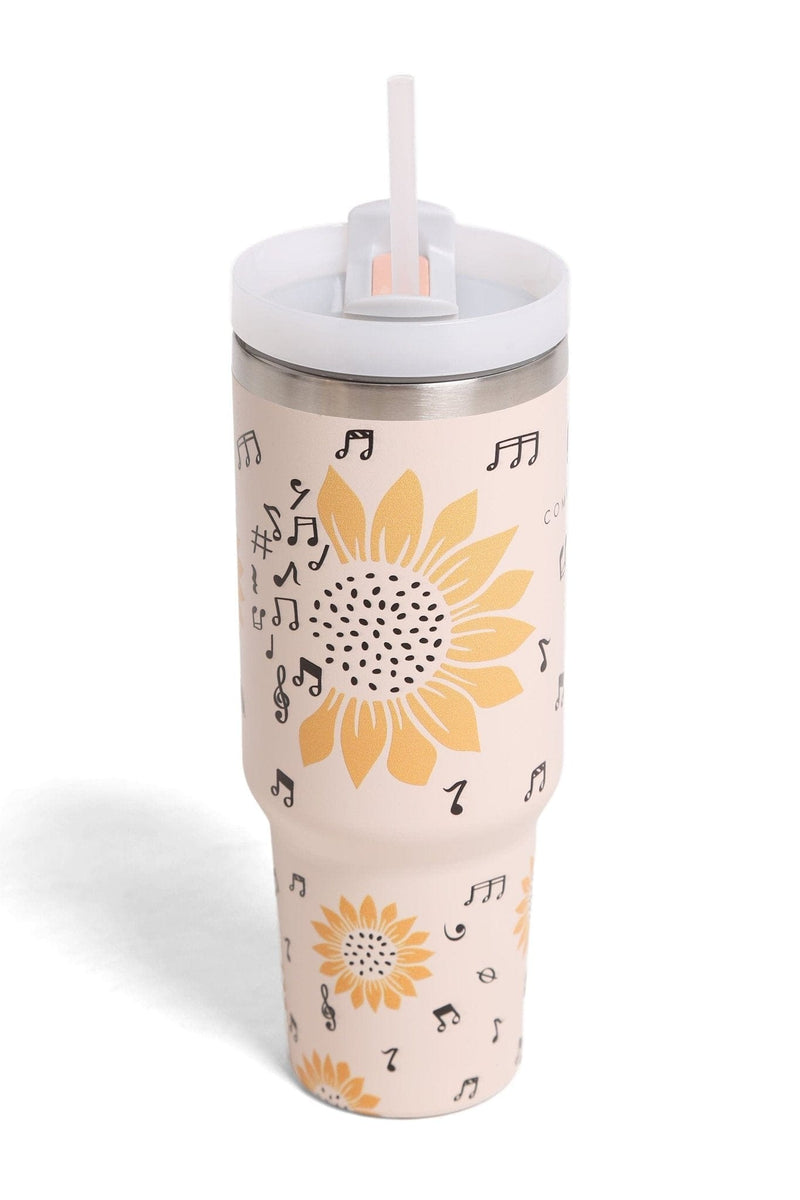 TUM831 Sunflowers Music 40 Oz Tumbler With Handle - MiMi Wholesale