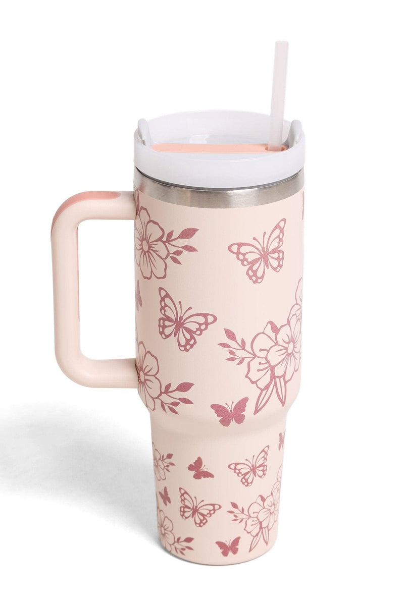 TUM832 Butterflies 40 Oz Tumbler With Handle - MiMi Wholesale