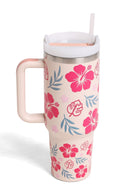 TUM833 Floral 40 Oz Tumbler With Handle - MiMi Wholesale