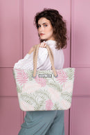 V2023P Carrie Printed Versa Tote w/ Interchangeable Straps - MiMi Wholesale