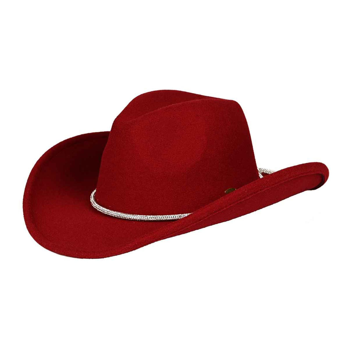 VCC0067 Reno Felt Rhinestone Cowboy Hat - MiMi Wholesale