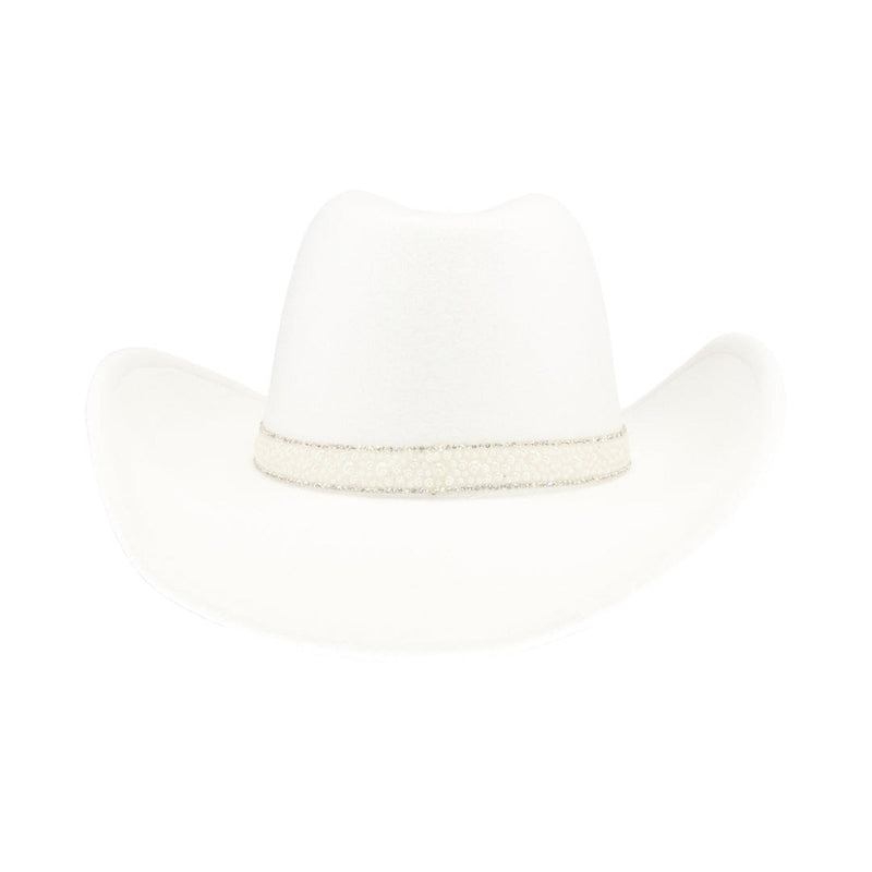 VCC0070 BRIDE Felt Cowboy Hat With Rhinestones - MiMi Wholesale