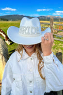 VCC0070 BRIDE Felt Cowboy Hat With Rhinestones - MiMi Wholesale