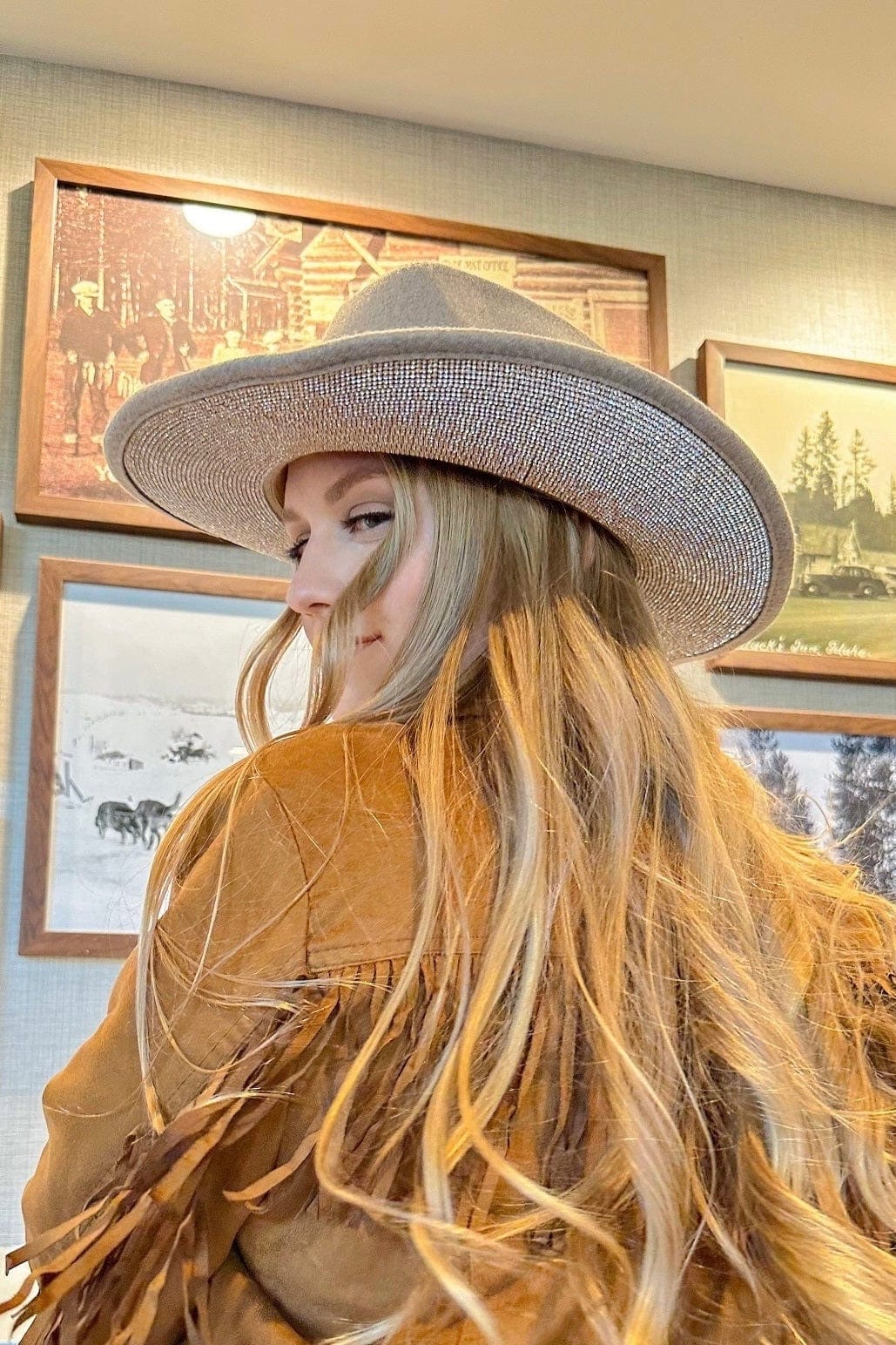 VCC0073 Betty Cowboy Hat With Rhinestones - MiMi Wholesale