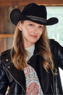 VCC0075 Maggie Cowboy Hat With Glitter Band - MiMi Wholesale