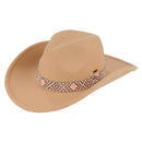VCC0076 Mandy Cowboy Hat With Aztec Bead Trim - MiMi Wholesale