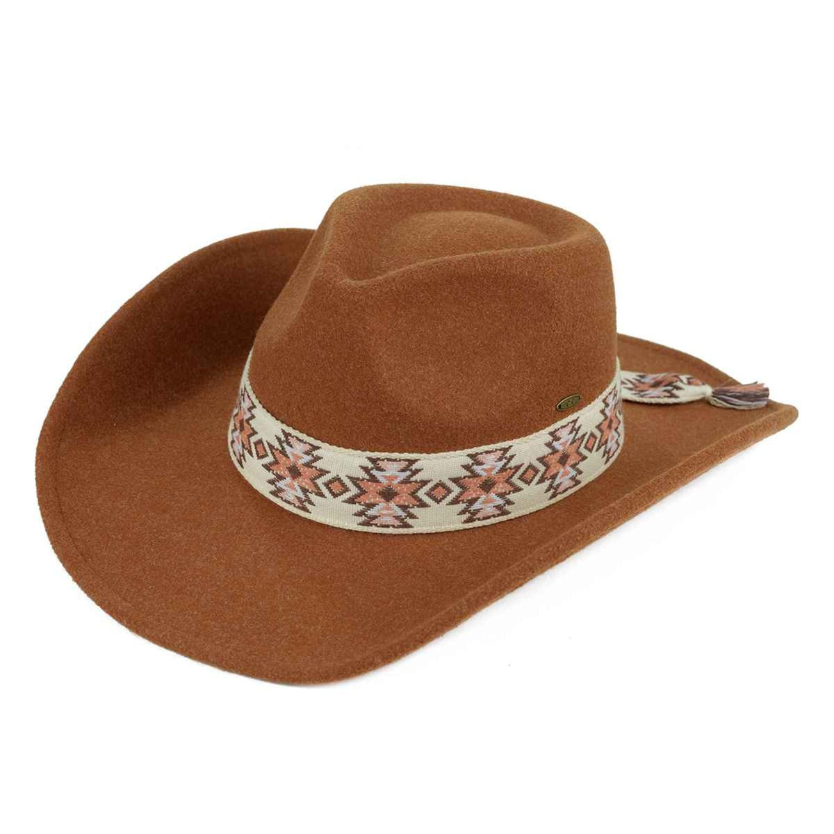 VCE0063 Fernanda Southwest Pattern Cowboy Hat - MiMi Wholesale